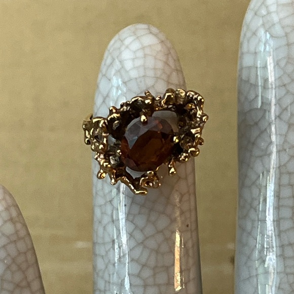 VTG 18k Gold Electroplated Size 7 Ring - Picture 2 of 6